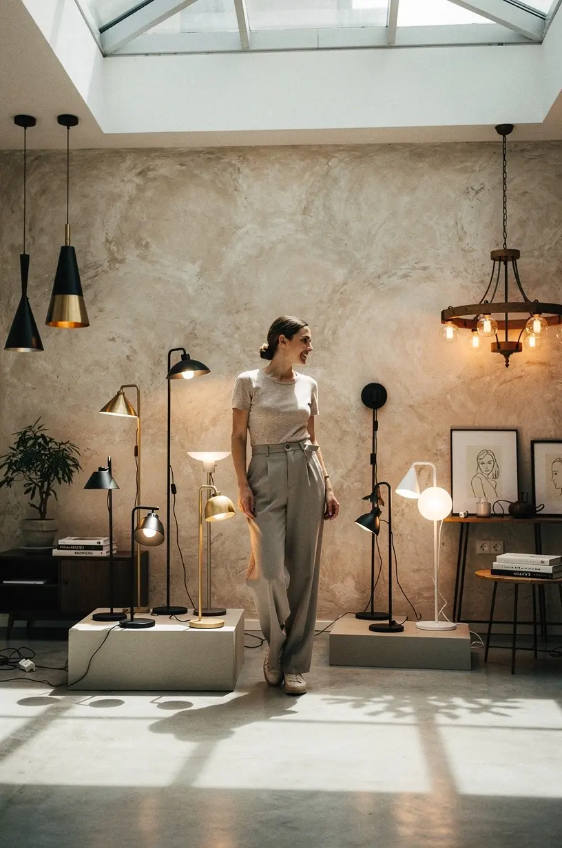 Interior lighting setup showcasing color temperature effects
