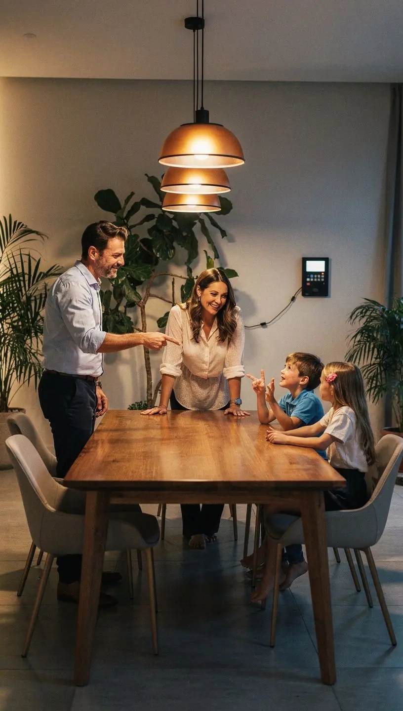 Warm, inviting interior lighting enhancing well-being atmosphere